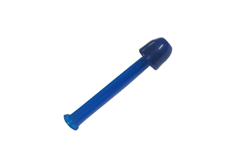 sniffer snorter tube blue acrylic plastic mushroom shape
