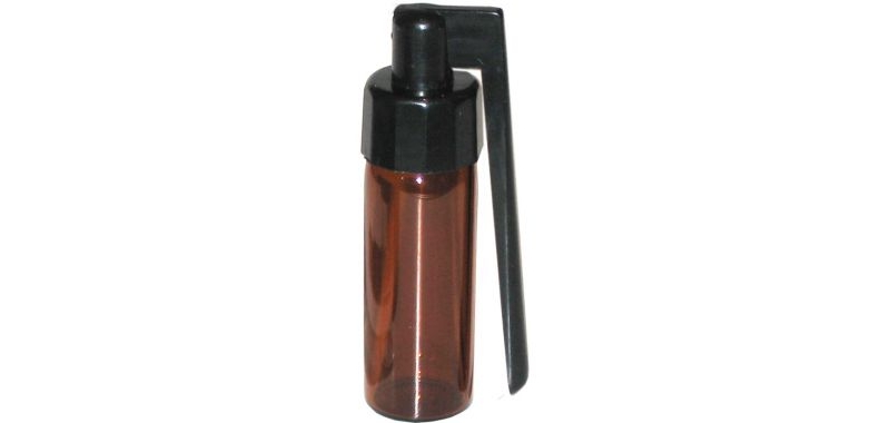 large brown snorting bottle with side spoon