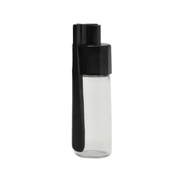 large snorting bottle with side spoon black