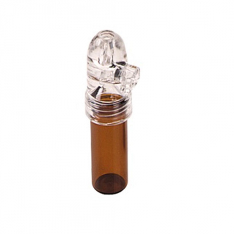 deluxe glass and plastic snorter sniffer bullet large