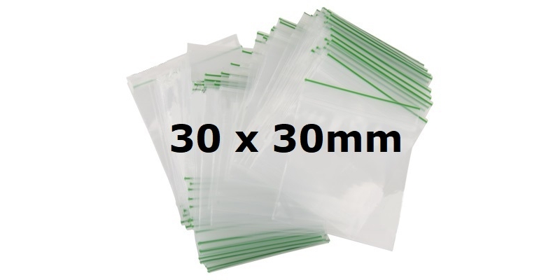 1000 x 30mm x 30mm grip lock gummy sealy bags 