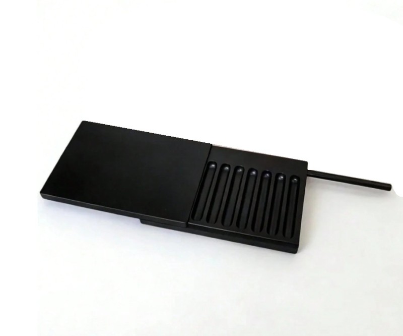 Black snuff snorter box kit 7 grooves compart