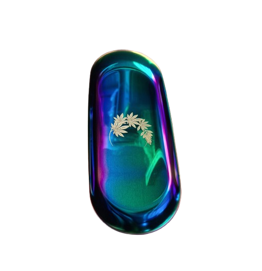 Rolling tray, petrol / rainbow style. metal, 