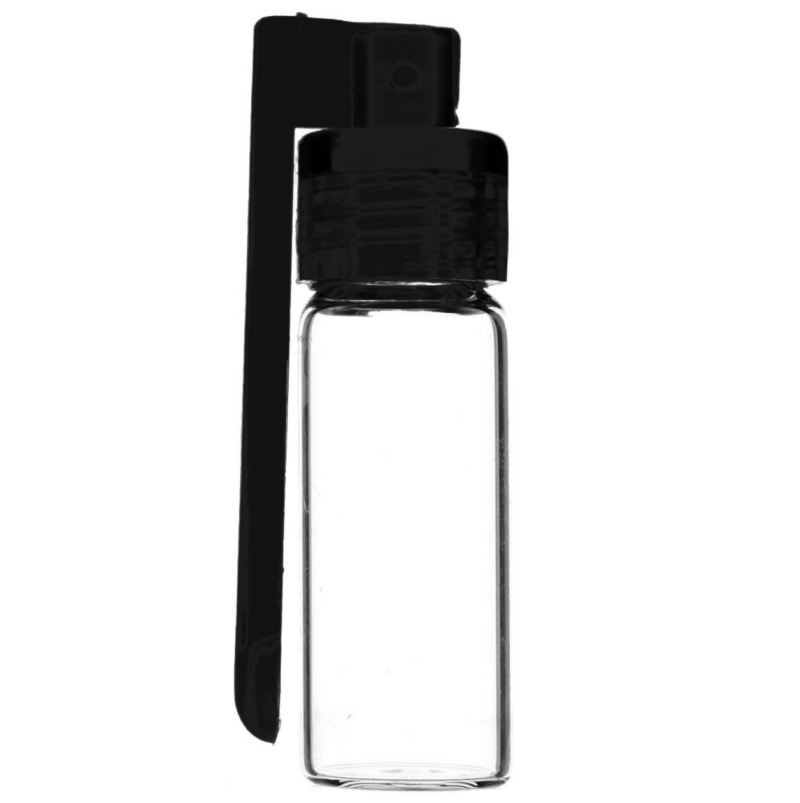Large snorting bottle with side spoon Black