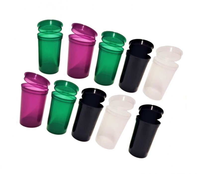 10 x 19 dram pop top squeeze jar pot stash po