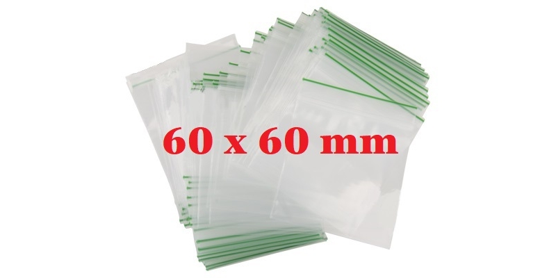 100 x 60mm x 60mm grip lock gummy sealy bags 