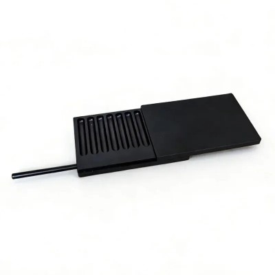 black snuff snorter box kit 7 grooves compartments