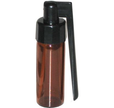 large brown snorting bottle with side spoon