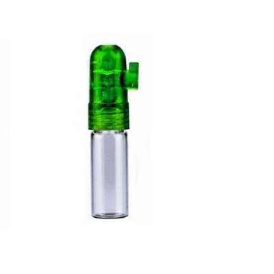 glass and plastic snorter sniffer bullet green