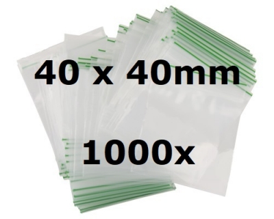 1000 x 40mm x 0mm grip lock gummy sealy bags 