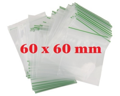 100 x 60mm x 60mm grip lock gummy sealy bags 