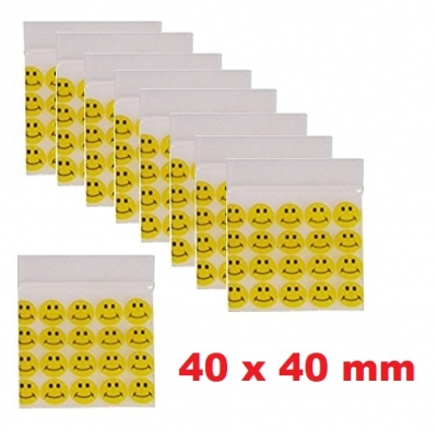 100x 40mm x 40mm smiley face grip seal gummy sealy bags baggies 