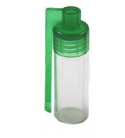 large snorting bottle with side spoon green