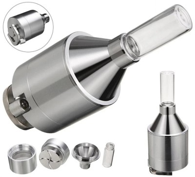 powder grinder with glass bottle